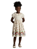 Little Girl's & Floral Sateen Dress