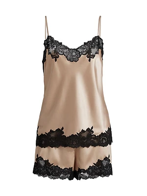 Peony Glamour Satin Pajamas