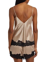 Peony Glamour Satin Pajamas