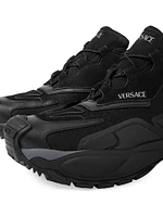 Logo Leather & Mesh Low-Top Sneakers