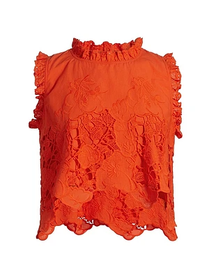 Francesca Cotton Lace Top