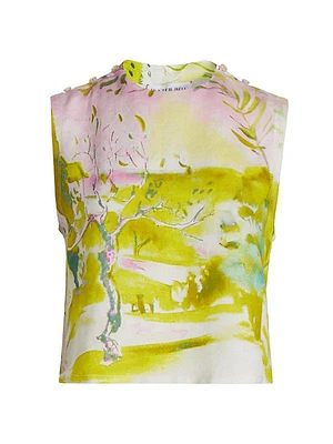 Manning Abstract Linen-Blend Top