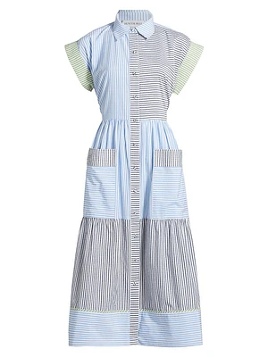 Sarah Striped Midi Shirtdress