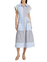 Sarah Striped Midi Shirtdress