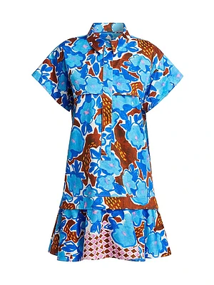 Addison Floral Cotton Mini Shirtdress