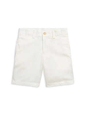 Little Boy's & Linen-Blend Flat-Front Shorts