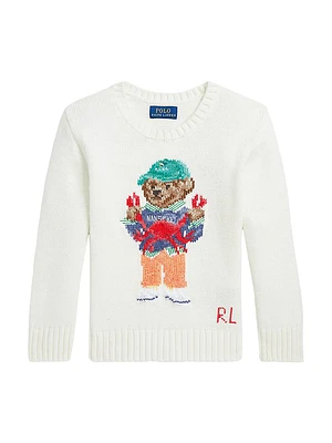 Little Boy's & Polo Bear Crewneck Sweater