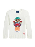 Little Boy's & Polo Bear Crewneck Sweater