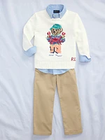 Little Boy's & Polo Bear Crewneck Sweater