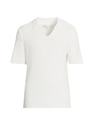 Crochet Johnny Collar Polo Shirt