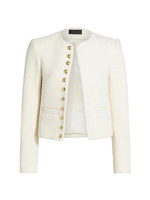 Patti Cotton-Blend Bouclé Crop Jacket