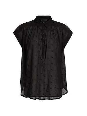 Normandy Embroidered Cotton Blouse