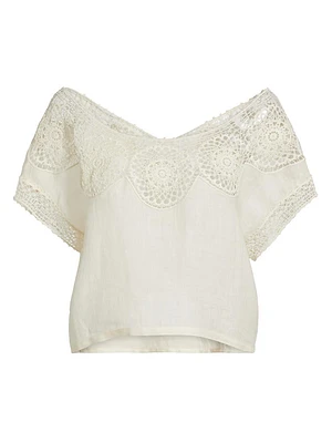Caila Embroidered Scoopneck Top