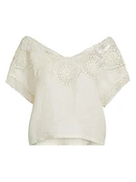 Caila Embroidered Scoopneck Top
