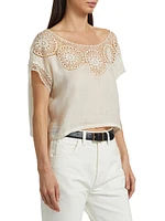 Caila Embroidered Scoopneck Top