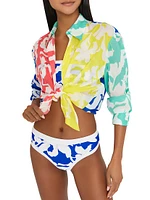 Lily Floral Cotton-Voile Button-Front Shirt