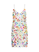 Sequined Crochet V-Neck Minidress