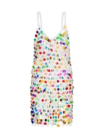 Sequined Crochet V-Neck Minidress