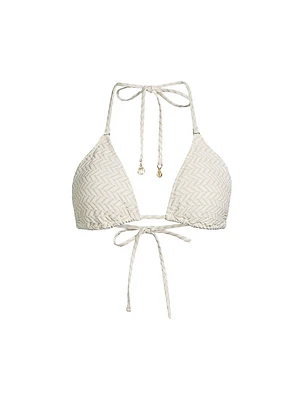 Metallic Herringbone Bikini Top