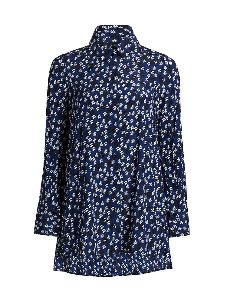 Emmeline Floral Silk-Blend Button-Front Shirt