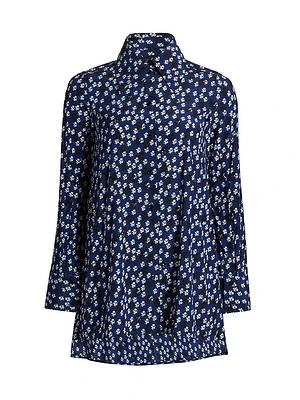 Emmeline Floral Silk-Blend Button-Front Shirt