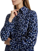 Emmeline Floral Silk-Blend Button-Front Shirt