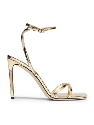 Metz 110MM Metallic Leather Stiletto Sandals