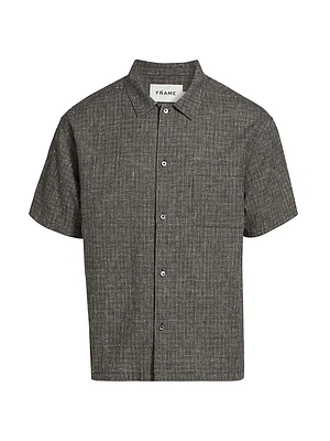 Cotton & Linen Button-Front Shirt
