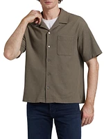 Cotton Jacquard Camp Shirt