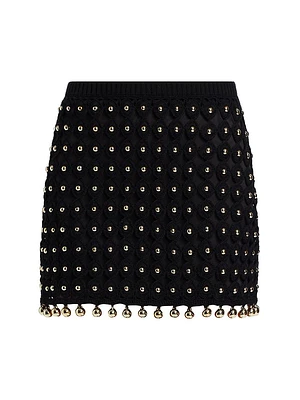Nadia Beaded Crochet Miniskirt