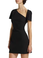 Vanessa Sculpted Asymmetric-Neck Minidress