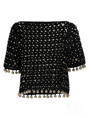 Coco Beaded Cotton Boatneck Top