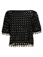 Coco Beaded Cotton Boatneck Top