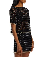 Coco Beaded Cotton Boatneck Top