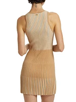 Lex Ribbed Zip-Front Minidress