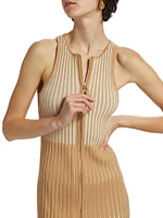 Lex Ribbed Zip-Front Minidress