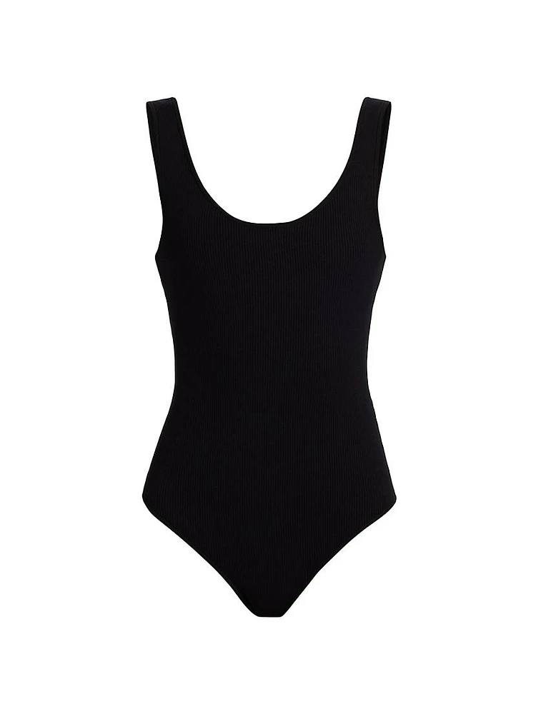 Delaney Rib-Knit Scoopneck Bodysuit