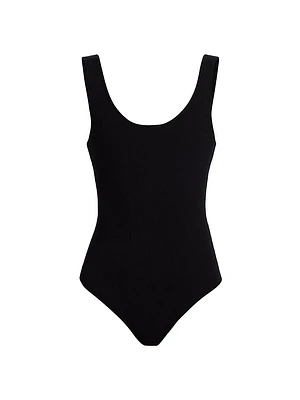 Delaney Rib-Knit Scoopneck Bodysuit