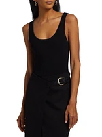 Delaney Rib-Knit Scoopneck Bodysuit