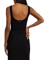Delaney Rib-Knit Scoopneck Bodysuit
