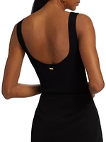Delaney Rib-Knit Scoopneck Bodysuit