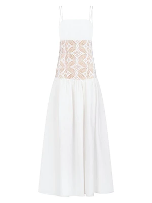 Pilar Linen & Lace Maxi Dress