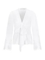 Saanvi Lace-Trim Tie Blouse