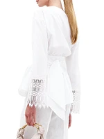 Saanvi Lace-Trim Tie Blouse