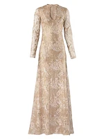 Nila Metallic Lace A-Line Gown