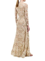 Nila Metallic Lace A-Line Gown