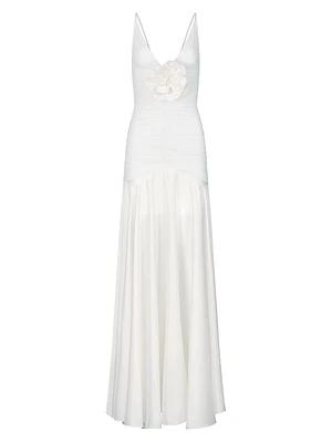 Sana Ruched Stretch Silk Jersey Dress