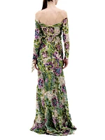 Rafaella Beaded Off-the-Shoulder Gown
