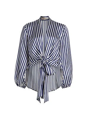 Honey Stripe Tie Blouse