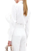 Mercury Tie-Front Linen Blouse